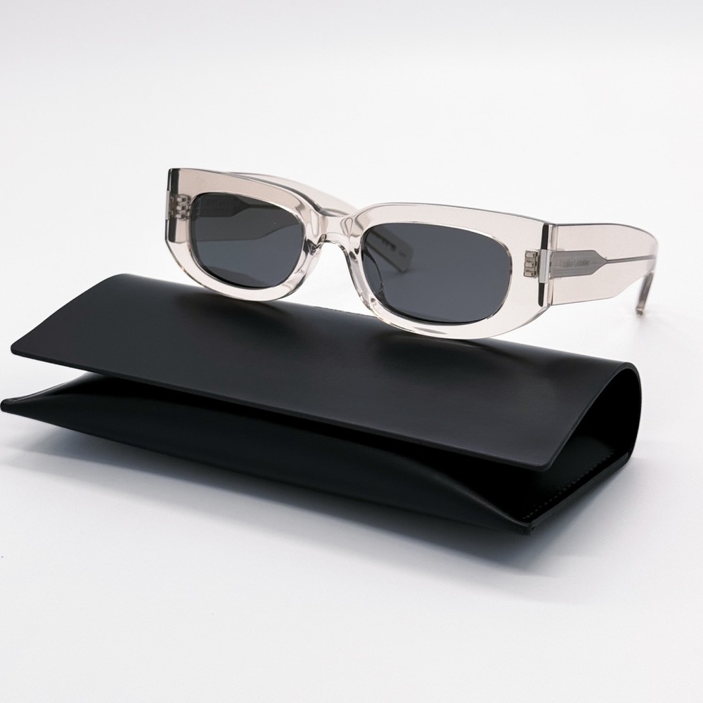 NEW SAINT LAURENT SL697 003 CLEAR GRAY UNISEX SUNGLASSES SAINT LAURENT SL 697
